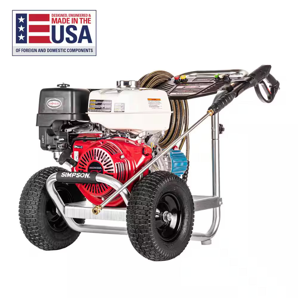 4200 PSI 4.0 GPM Gas Pressure Washer, Honda GX390 Engine, Aluminum Frame, Commercial Cold Water Power Cleaner