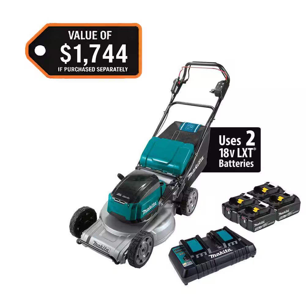 21 In. 18V X2 (36V) LXT Lithium-Ion Brushless Cordless Walk behind Self-Propelled Lawn Mower Kit (5.0Ah)