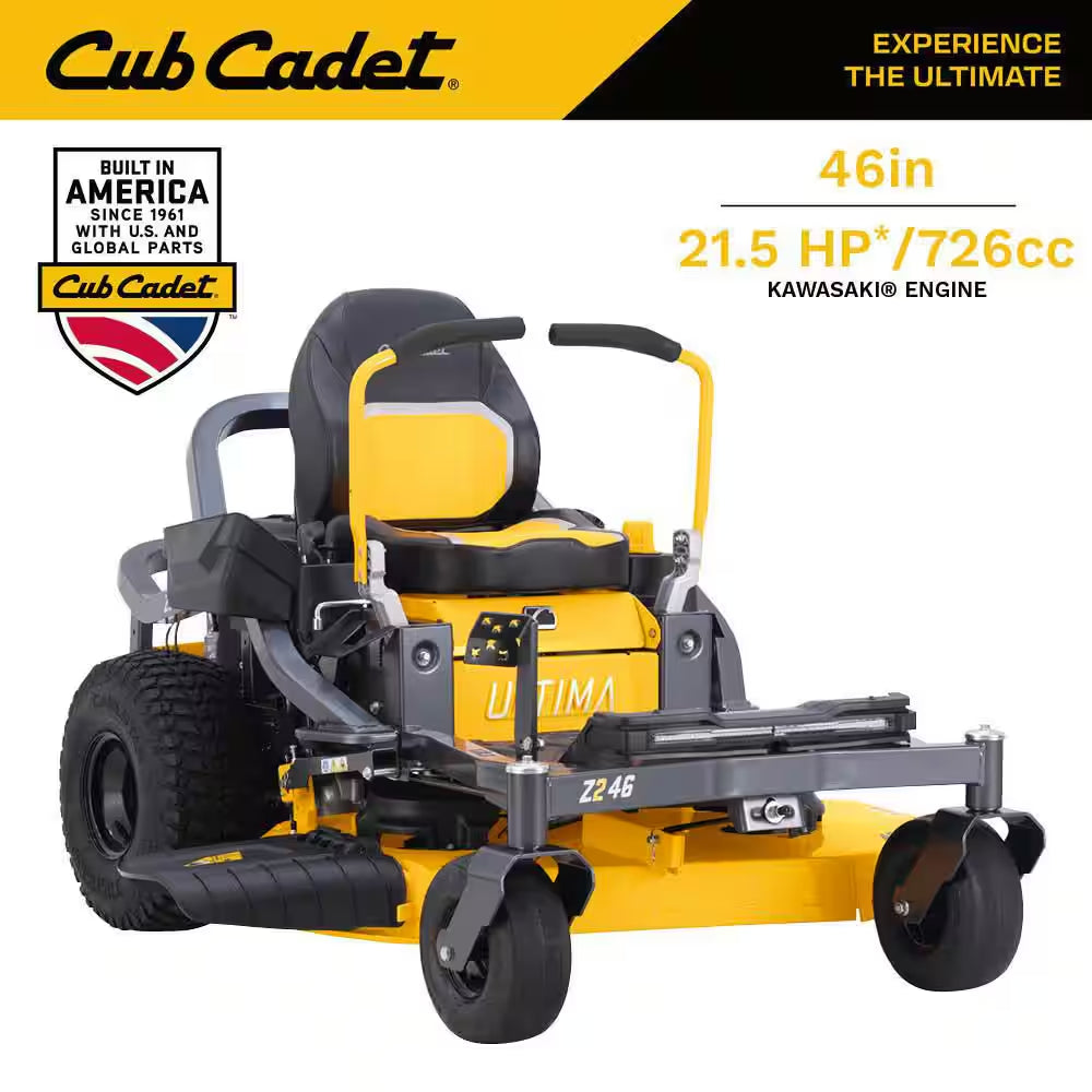 Ultima Z2 46In. Fabricated Deck 21.5HP V-Twin Kawasaki FR Series Engine Dual Hydro Drive Gas Zero Turn Riding Lawn Mower