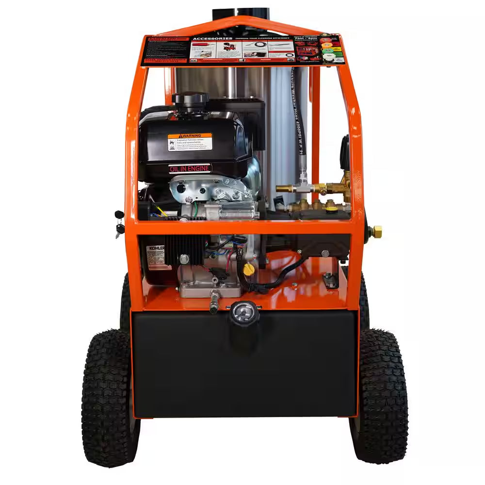 Commercial 4000 PSI 3.5 GPM 12-Volt Kohler Gas Driven Hot Water Pressure Washer