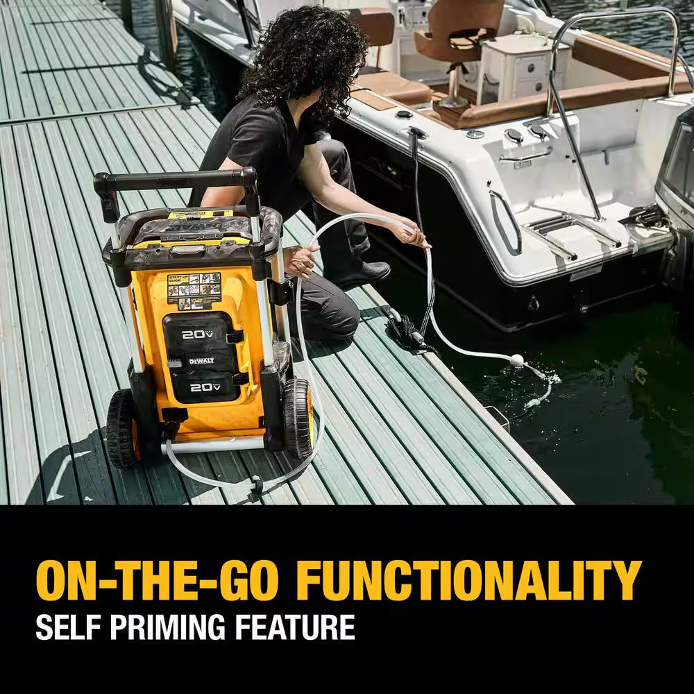 20V MAX 1600 PSI 1.2 GPM Cold Water Cordless Pressure Washer Kit with (2) FLEXVOLT 12 Ah Batteries and (2) Chargers