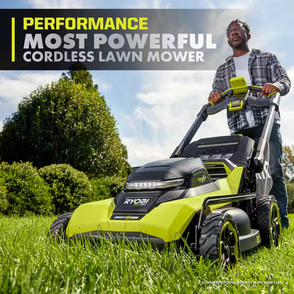 40V HP Brushless 21 In. Cordless Multi-Blade Self-Propelled Mower W/ Lawn Striper Kit & (2) 6.0Ah Batteries and Charger