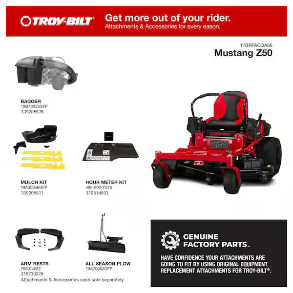 Mustang 50 In. 24 HP V-Twin Kohler 7000 Series Engine Dual Hydrostatic Drive Gas Zero Turn Riding Lawn Mower