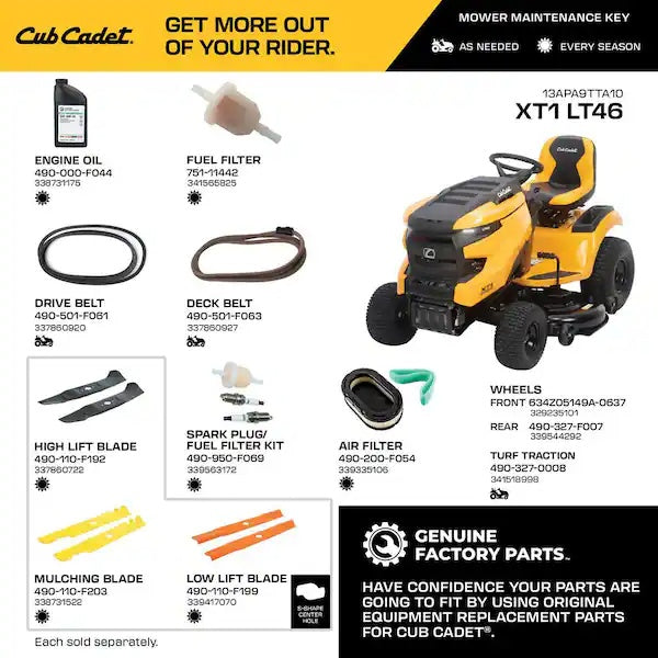 XT1 Enduro LT 46 In. 22 HP V-Twin Kohler 7000 Series Engine Hydrostatic Drive Gas Riding Lawn Tractor