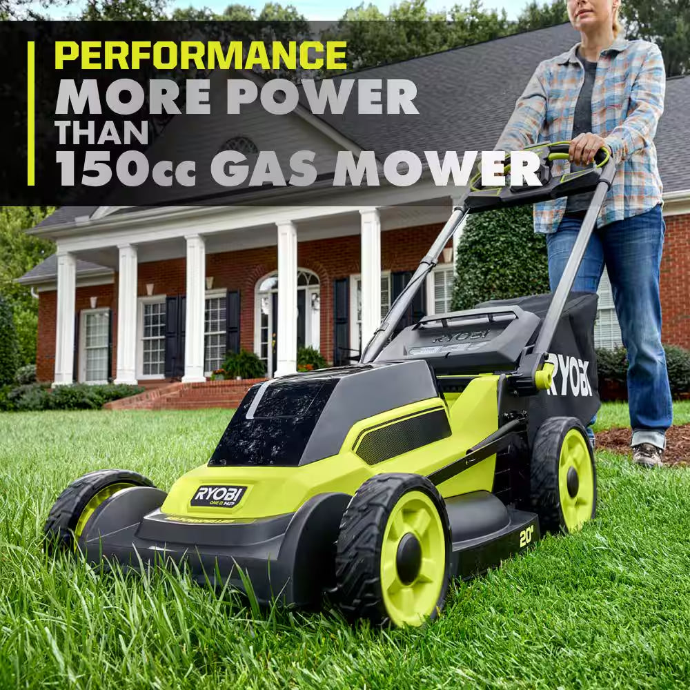 ONE+ HP 18V Brushless 20 In. Cordless Walk behind Self Propelled Mower, Blower & String Trimmer W/ Batteries & Chargers