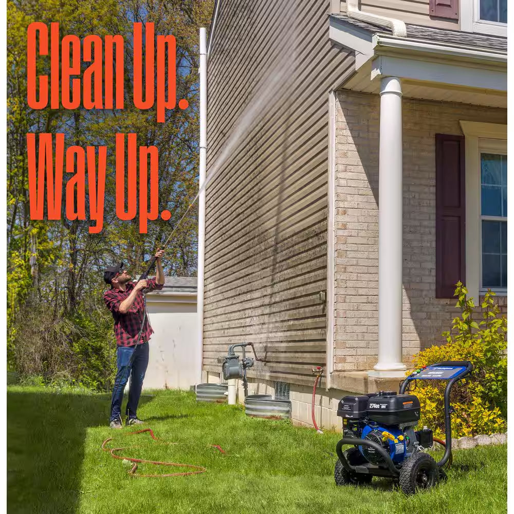 3800 PSI 3.6 GPM 274Cc Gas Powered Triplex Pump Cold Water Pressure Washer with 5-Quick Connect Nozzles