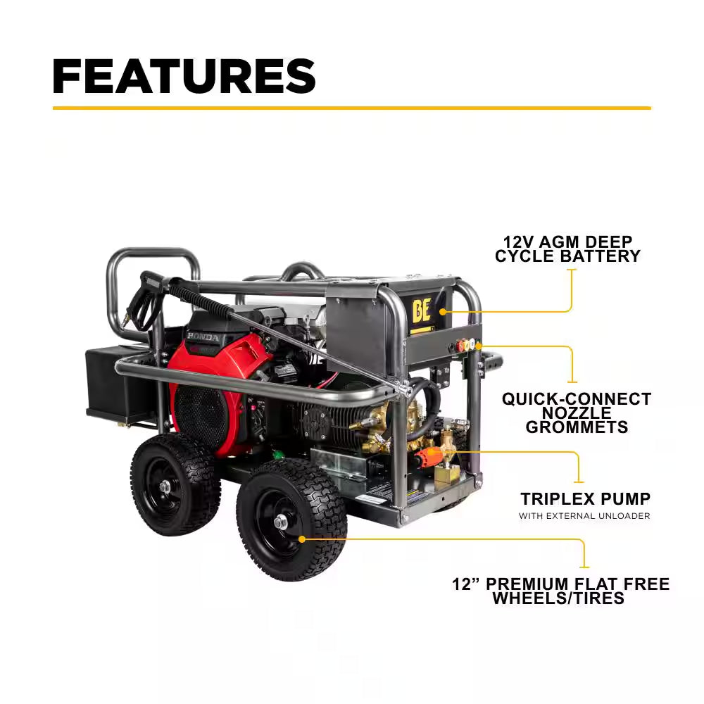 5000 PSI 5.0 GPM Cold Water Gas Pressure Washer Honda GX690 Engine and Comet Triplex Pump