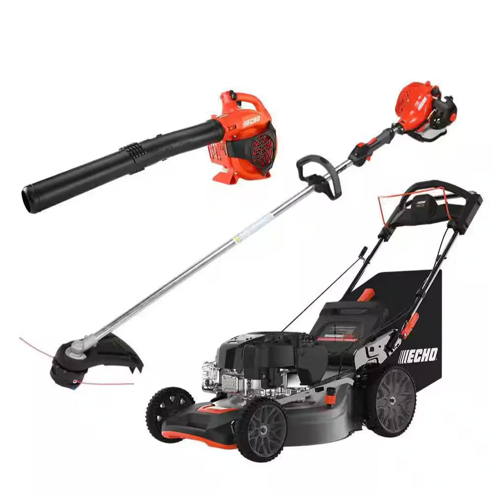 21 In. 190 Cc Gas 3-In-1 RWD Self-Propelled Lawn Mower Combo Kit with 21.2 Cc SRM-225 String Trimmer and 25.4 Cc Blower
