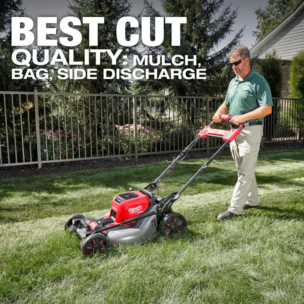 M18 FUEL Brushless Cordless 21 In. Dual Battery Self-Propelled Lawn Mower W/ Chainsaw, (2) 12.0Ah Batteries