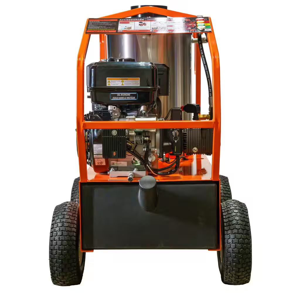 Commercial 4000 PSI 3.5 GPM Gas Driven Hot Water Pressure Washer 110/120V