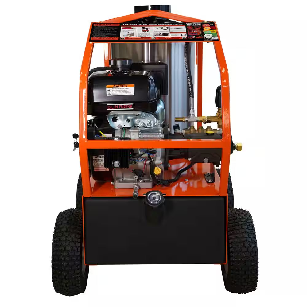 Commercial 4000 PSI 3.5 GPM Gas Driven Hot Water Pressure Washer 110/120V