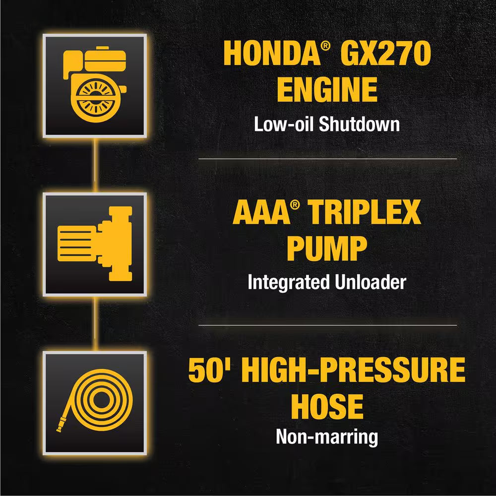 4000 PSI 3.5 GPM Gas Pressure Washer with Honda GX270 Engine, Heavy-Duty Commercial Cold Water Power Cleaner