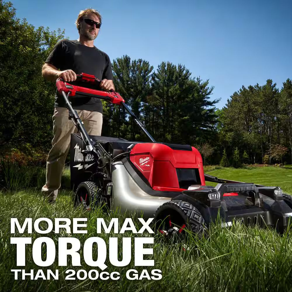 M18 FUEL Brushless Cordless 21 in Dual Battery SP Mower W/ FORGE Starter Kit, Backpack Blower, Chainsaw, Hedge Trimmer