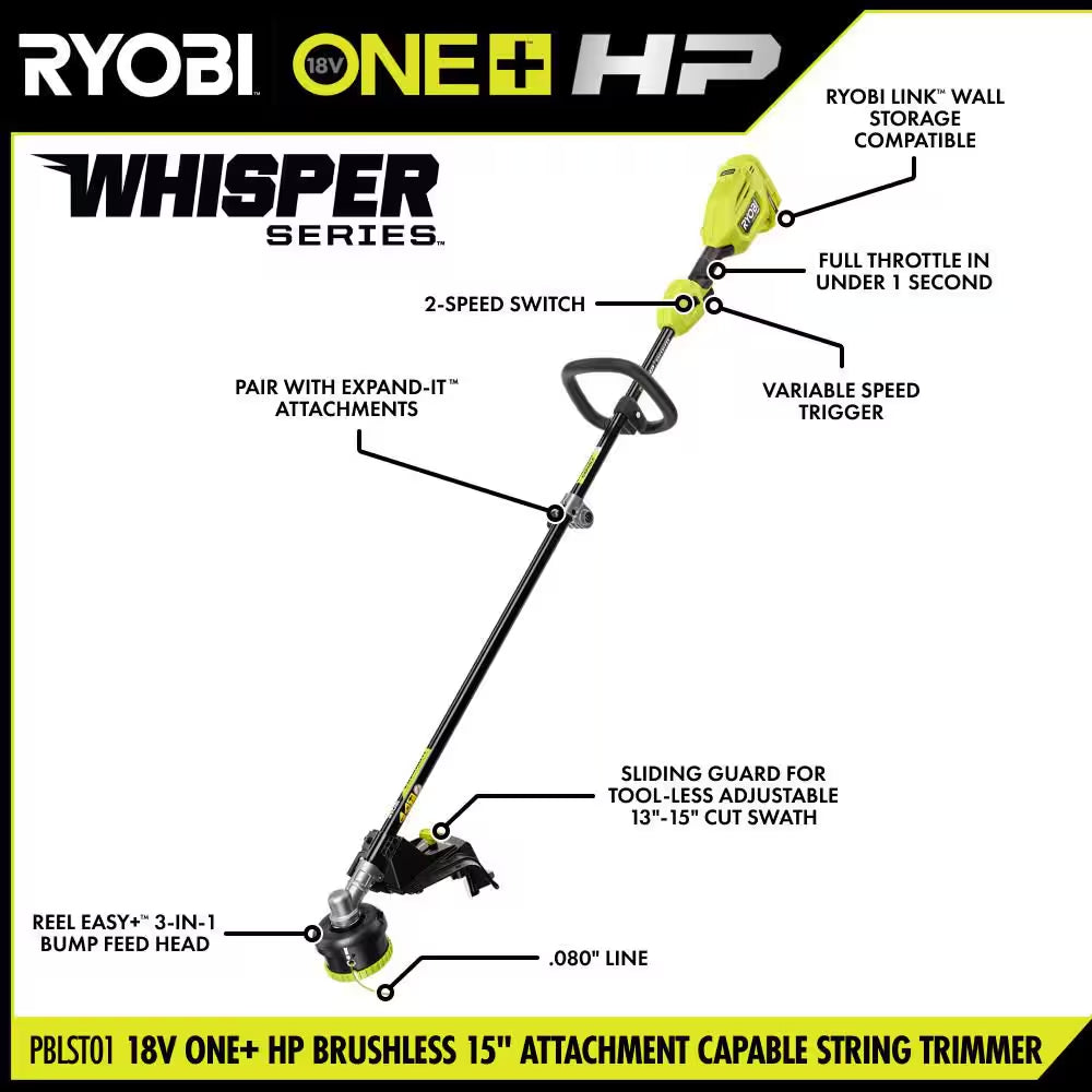 ONE+ HP 18V Brushless 20" Cordless Walk behind Self-Propelled Mower, Blower & String Trimmer W/ (3) Batteries & Chargers