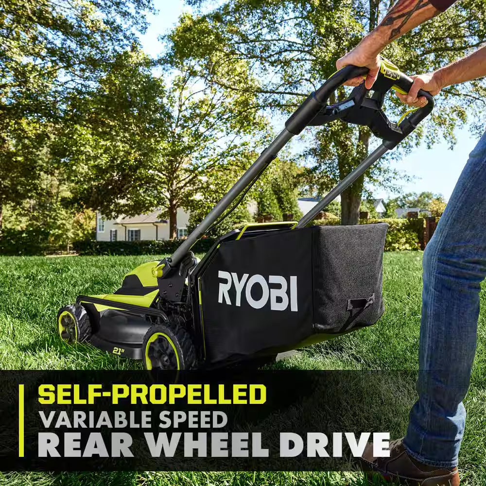 40V HP Brushless 21" Cordless Walk behind Self-Propelled Mower W/ 800 CFM Leaf Blower, (2) 6.0 Ah Batteries, & Charger