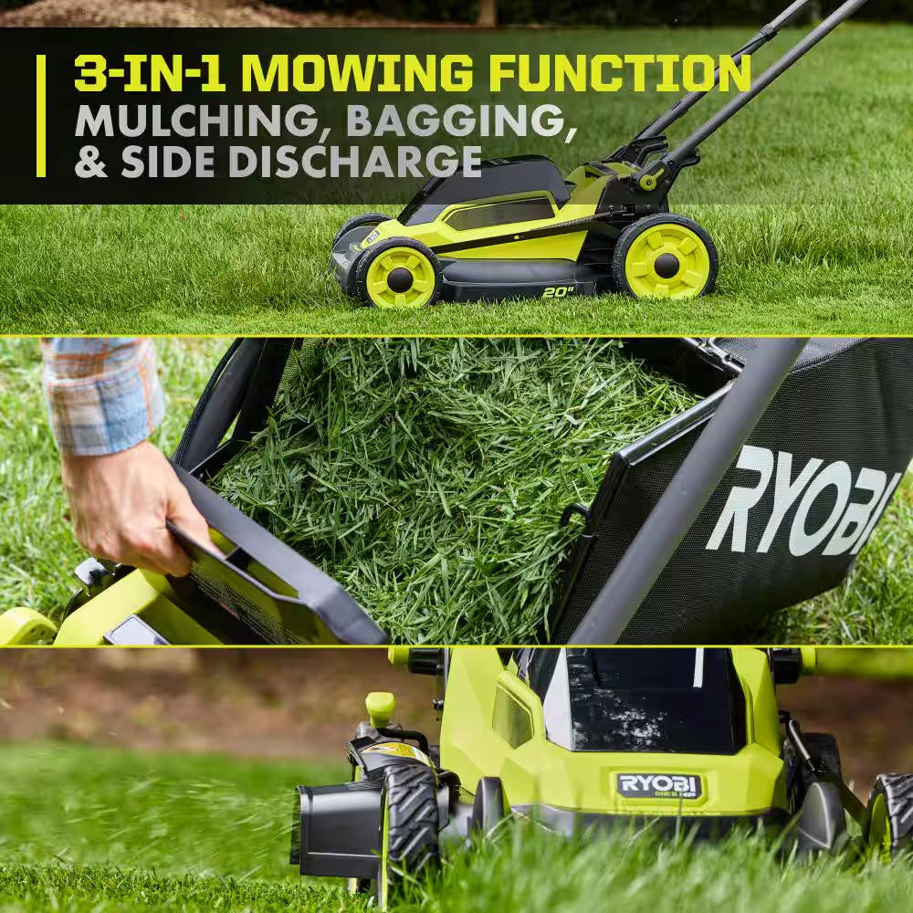 ONE+ HP 18V Brushless 20" Cordless Walk behind Self-Propelled Mower W/ String Trimmer, (2) 6.0 Ah Batteries, & Chargers