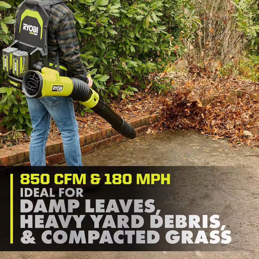 40V HP Brushless 21" Walk behind Self-Propelled Mower & Backpack Blower-(2) 8.0 Ah & 6.0 Ah Batteries & (2) Chargers