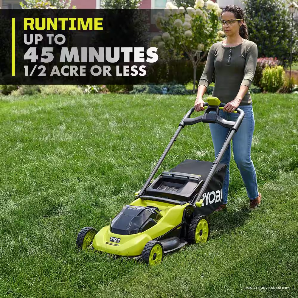 40V HP Brushless 20" Walk behind Self-Propelled Mower, String Trimmer, Edger & Hedge Trimmer-(2) Batteries (2) Chargers