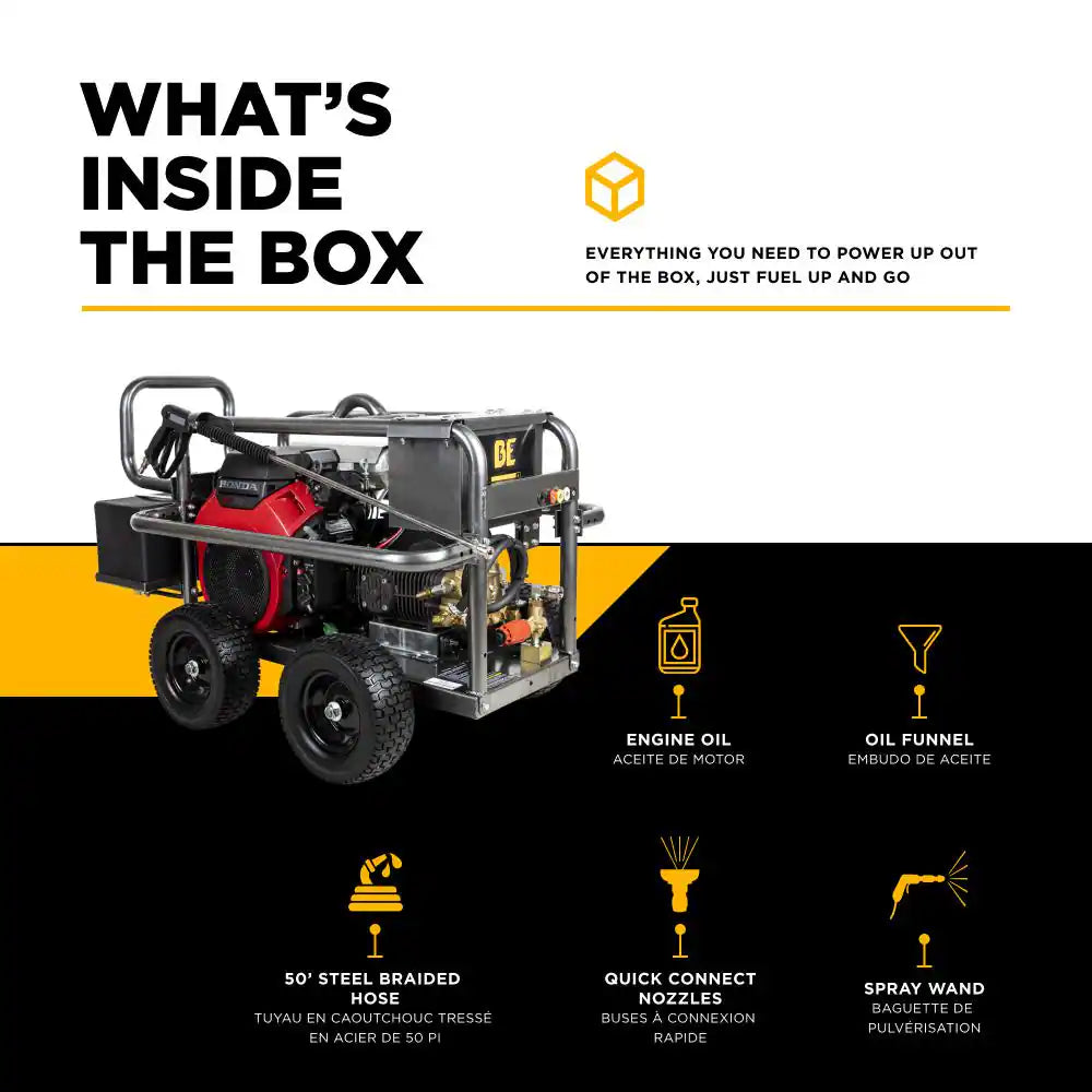 5000 PSI 5.0 GPM Cold Water Gas Pressure Washer Honda GX690 Engine and Comet Triplex Pump