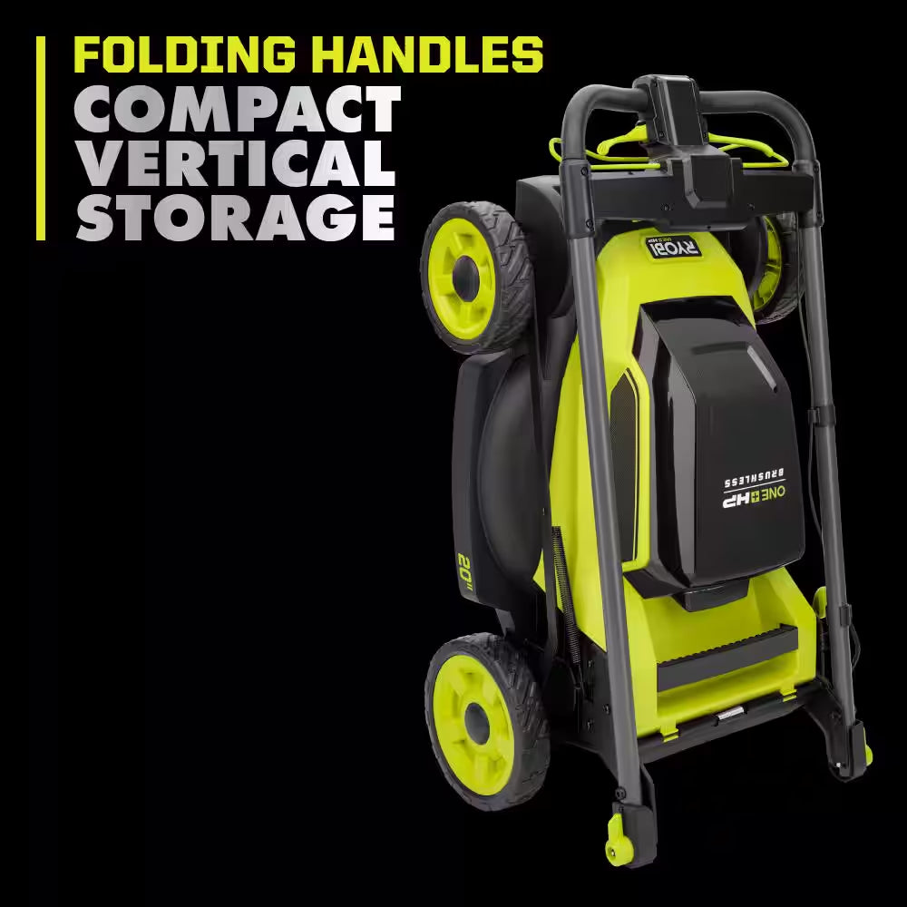 ONE+ HP 18V Brushless 20 In. Cordless Walk behind Self Propelled Mower, Blower & String Trimmer W/ Batteries & Chargers