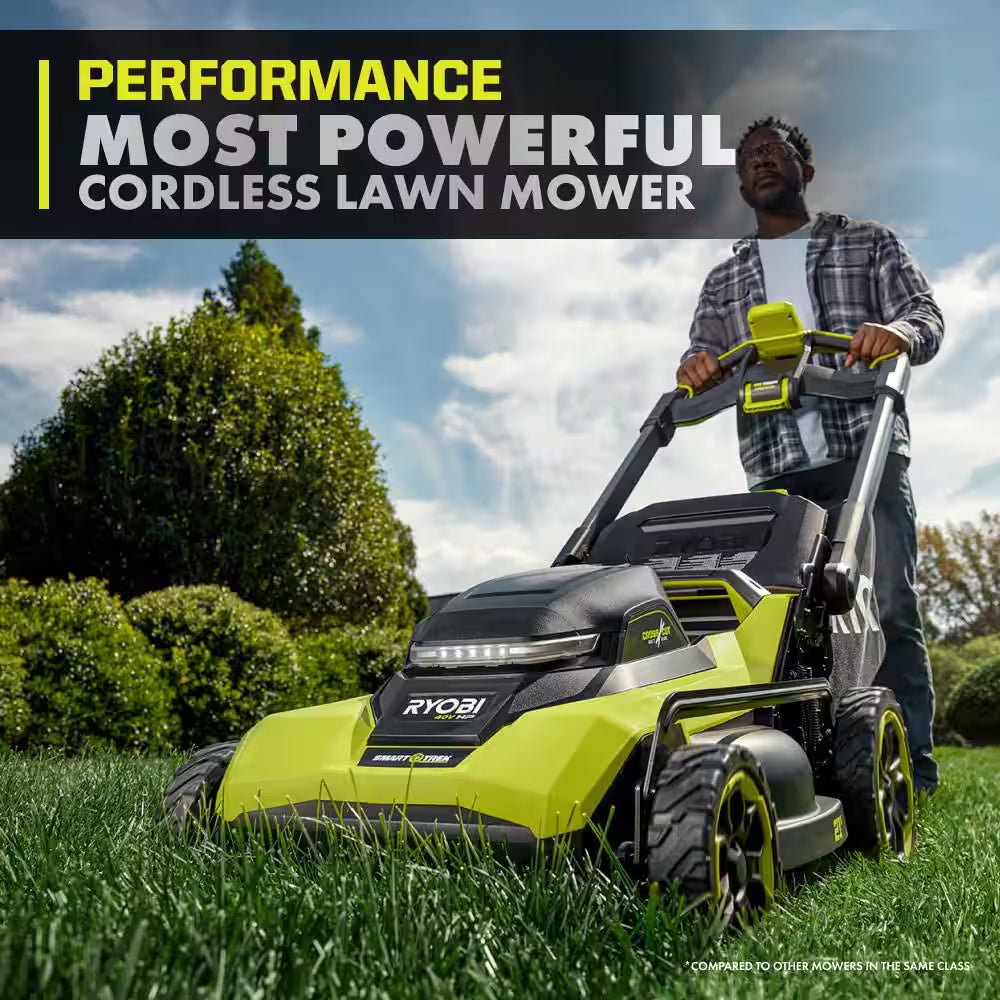 40V HP Brushless 21" Cordless Walk behind Multi-Blade Self-Propelled Mower W/ UV Resistant Cover, Batteries, & Charger