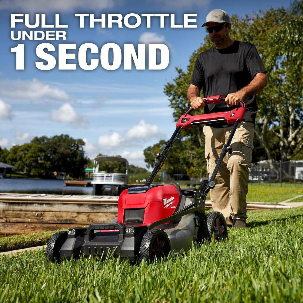 M18 FUEL Brushless Cordless 21 in Dual Battery SP Mower W/ String Trimmer, Hedge Trimmer, Top Handle Chainsaw, Chainsaw