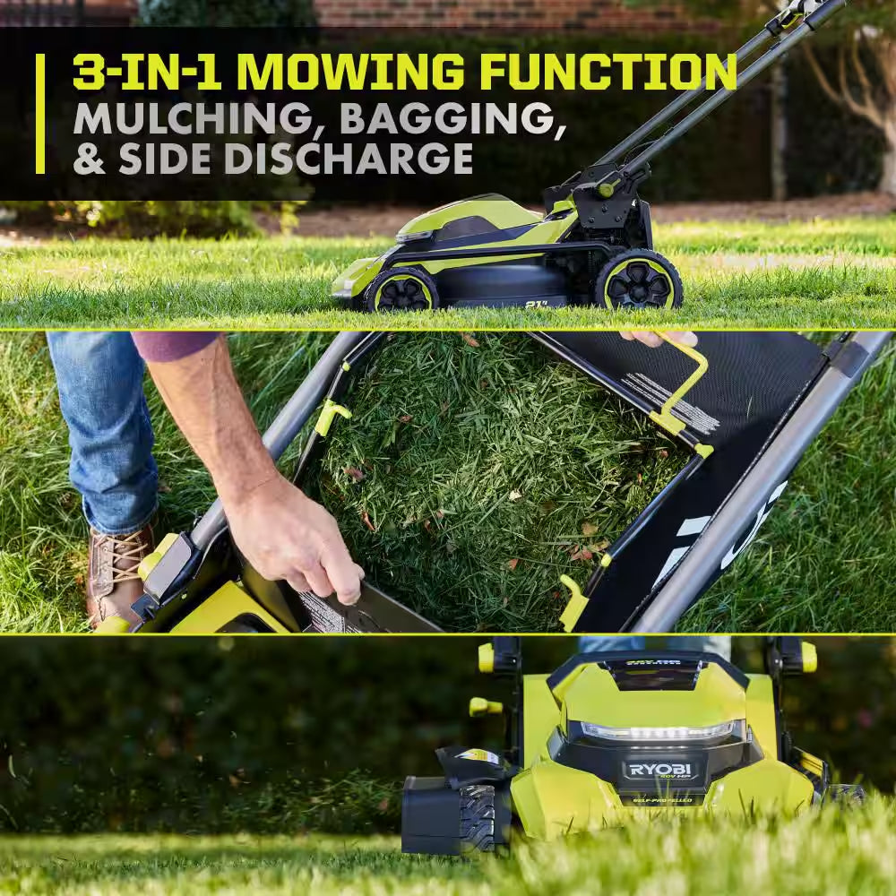 40V HP Brushless 21 In. Cordless Self-Propelled Lawn Mower with Lawn Striper Kit and (2) 6. 0Ah Batteries and Charger