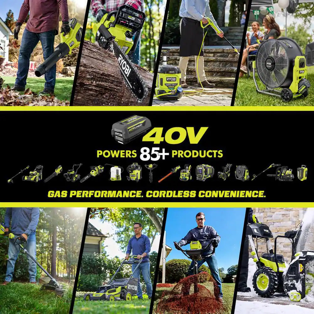 40V HP Brushless 21" Cordless Walk behind Self-Propelled Mower, W/ String Trimmer, Edger, (3) Batteries & (2) Chargers