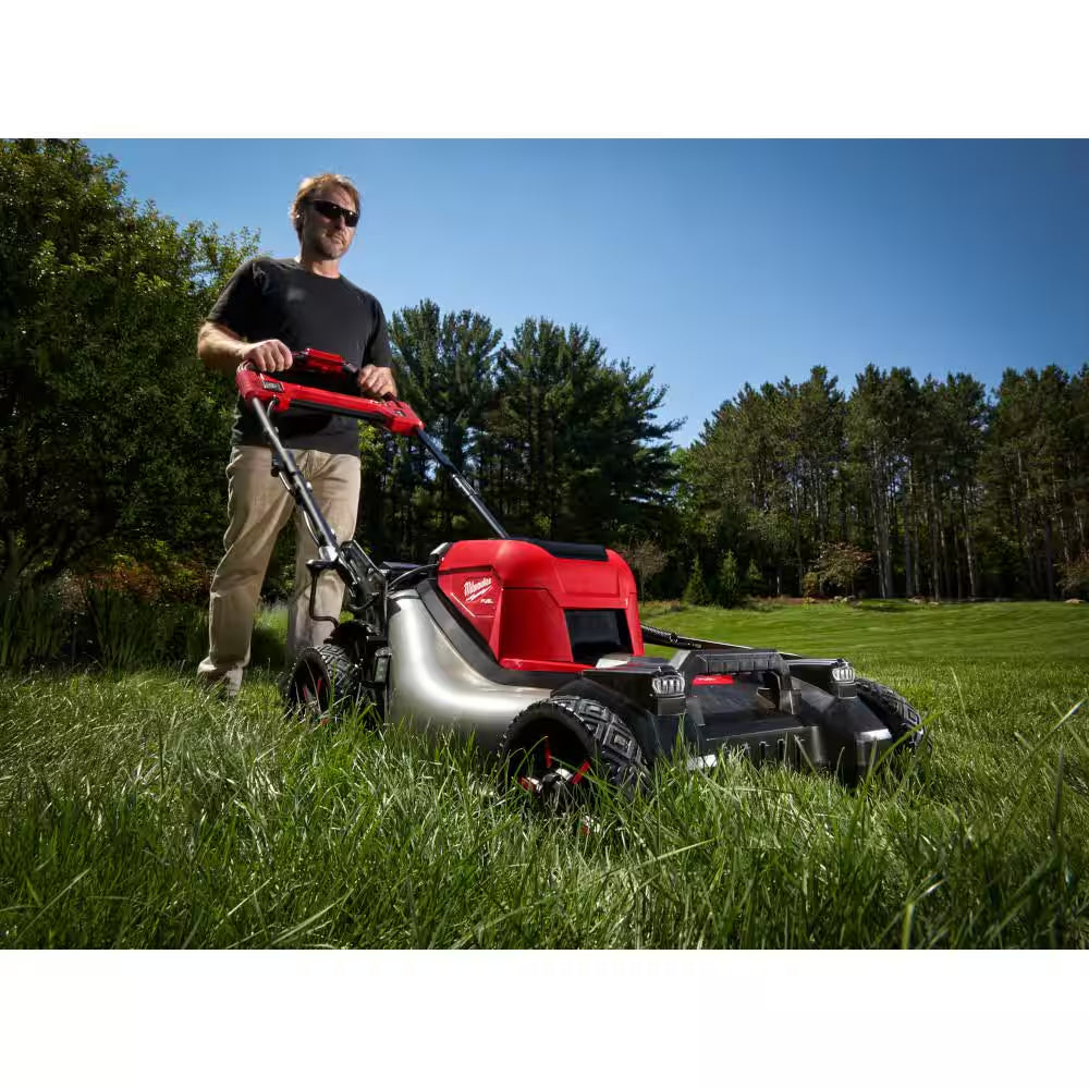 M18 FUEL Brushless Cordless 21 In. Walk behind Dual Battery Self-Propelled Mower W/(2) 12Ah Batteries & Safety Glasses