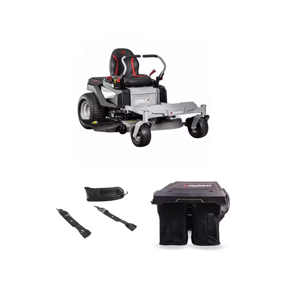 Cruz 42 In. Zero Turn Mower with 19.0 HP Engine, Mulching Kit and Double Bagger Combo
