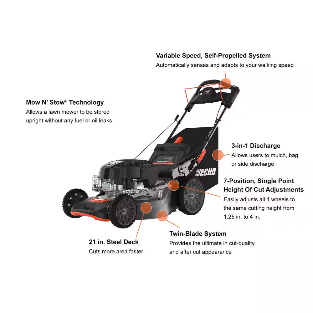 21 In. 190 Cc Briggs and Stratton Gas 3-In-1 Dual Blade RWD Self-Propelled Lawn Mower, 25.4 Cc Gas Handheld Blower Kit