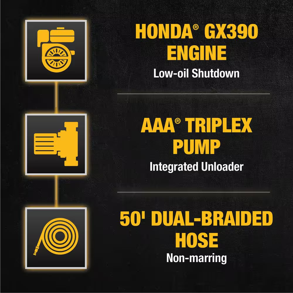 4200 PSI 4.0 GPM Belt Drive Gas Pressure Washer, Honda GX390 Engine, Commercial Cold Water Power Cleaner