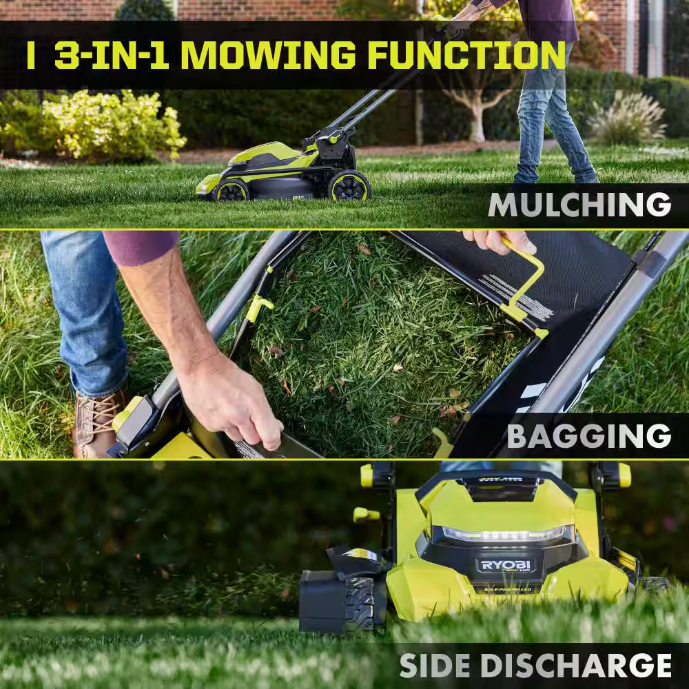 40V HP Brushless 21" Cordless Walk behind Self-Propelled Mower W/ 800 CFM Leaf Blower, (2) 6.0 Ah Batteries, & Charger