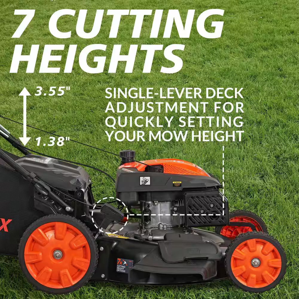 22 In. 201 Cc SELECT PACE 6 Speed CVT High Wheel RWD 3-In-1 Gas Walk behind Self Propelled Lawn Mower