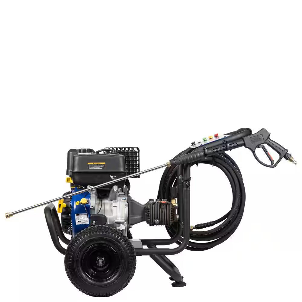 4400 PSI 4.2 GPM 420Cc Gas Powered Triplex Pump Cold Water Pressure Washer with 5-Quick Connect Nozzles
